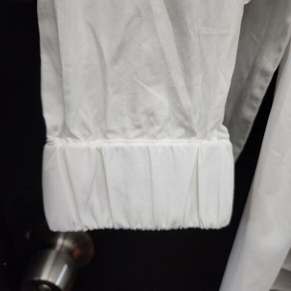 Mona Thalheimer Sz. L White Side Tie Blouse Capsule Minimalist - Picture 10 of 15